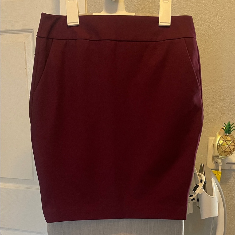 Express Burgundy Pencil Skirt